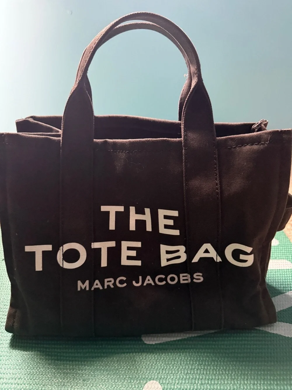 Marc Jacobs Black Canvas Tote Bag with White Logo